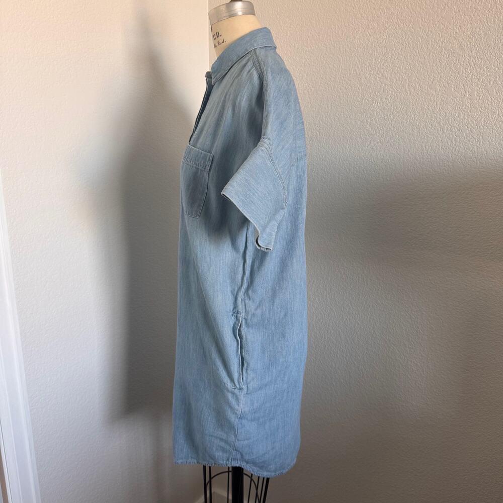 Madewell | Light Wash Chambray Shirt Dress XS Button Front Casual Denim - Picture 9 of 14